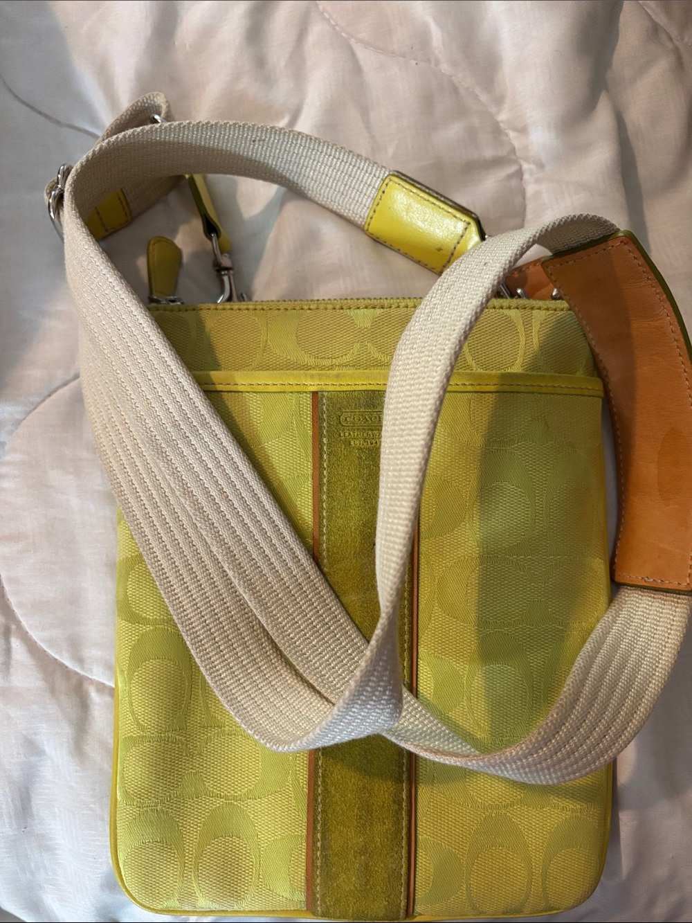 Coach Chartreuse Signature Crossbody Bag - Picture 9 of 11